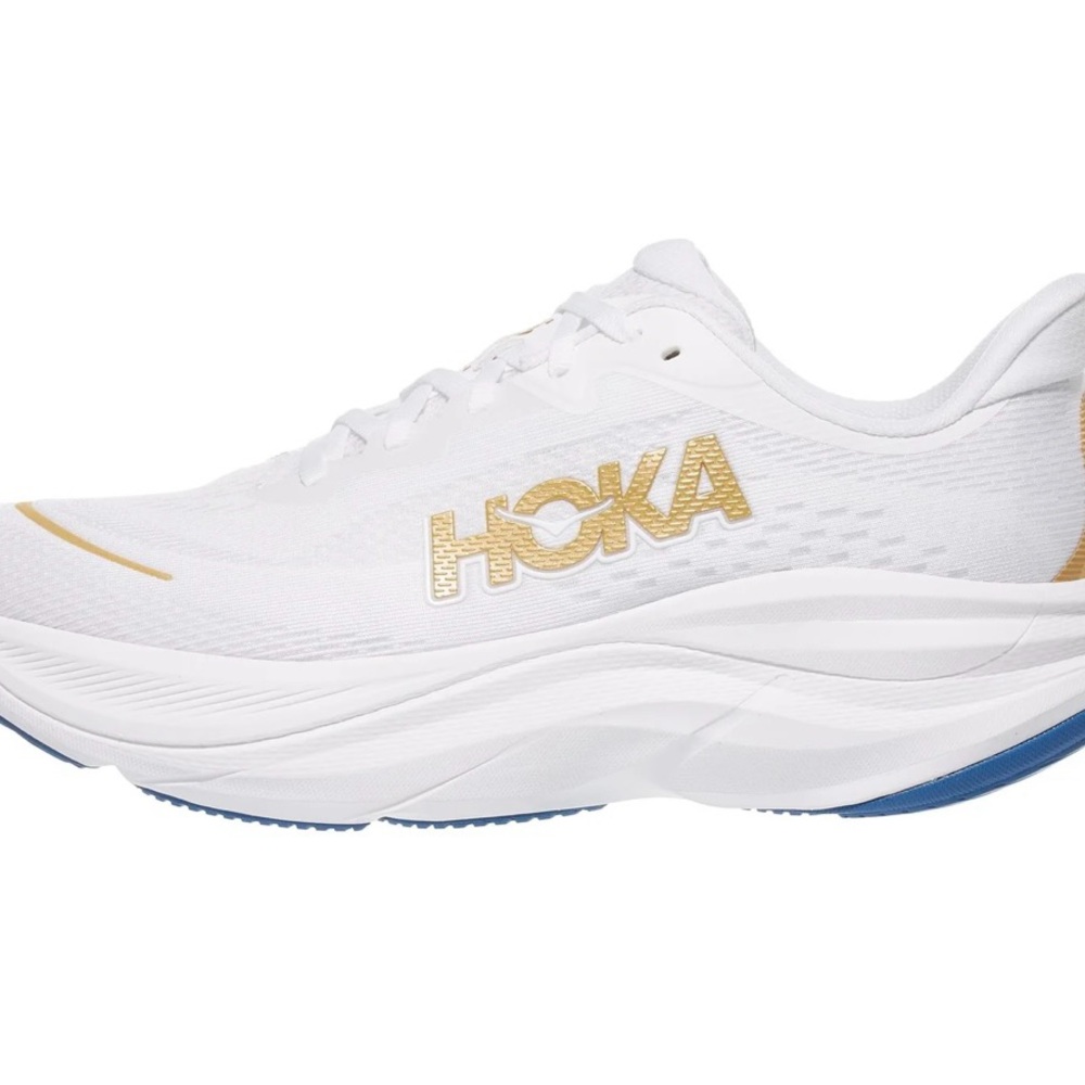 Hoka Women's White and Gold Running Shoes